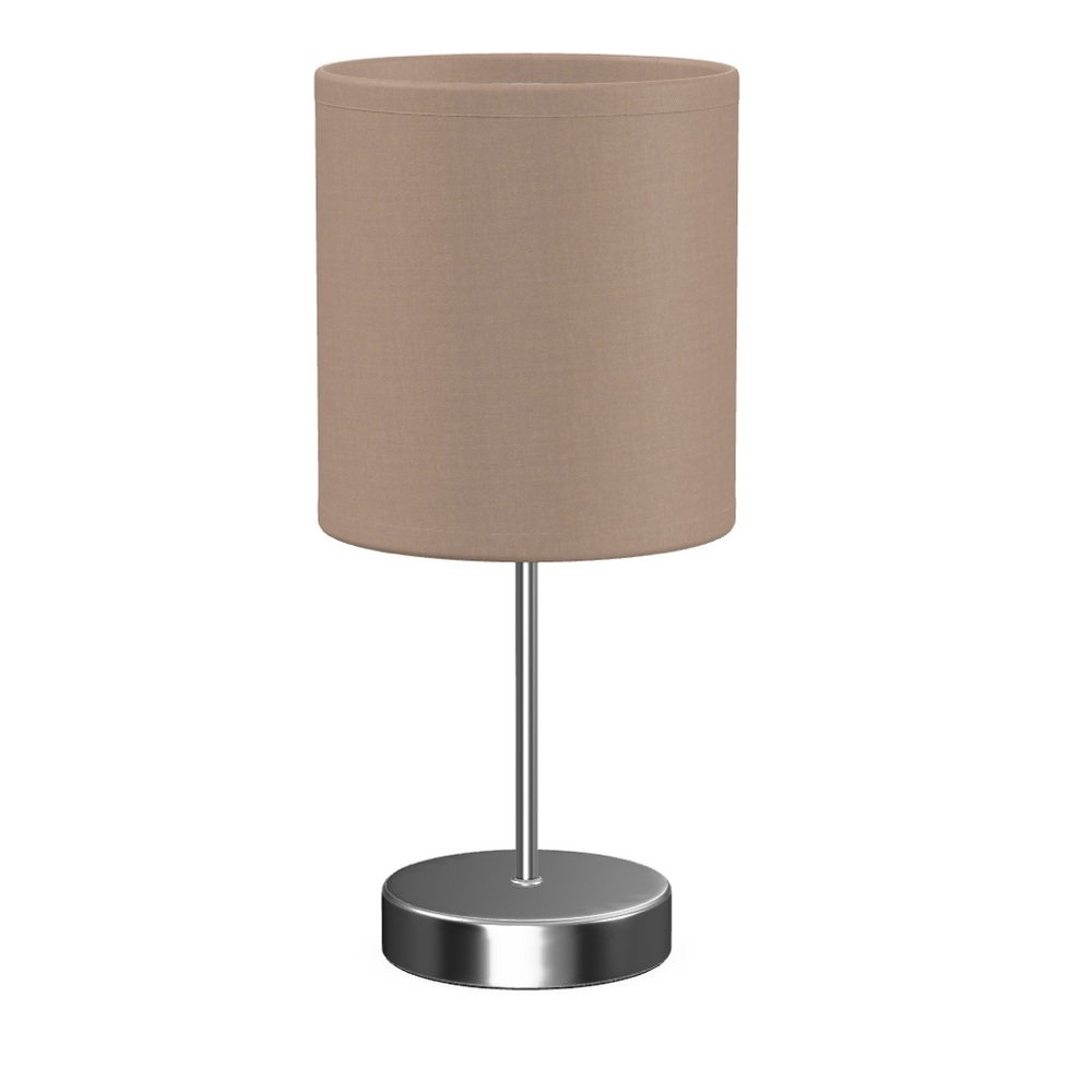 Beige Table Lamp with Silver Base